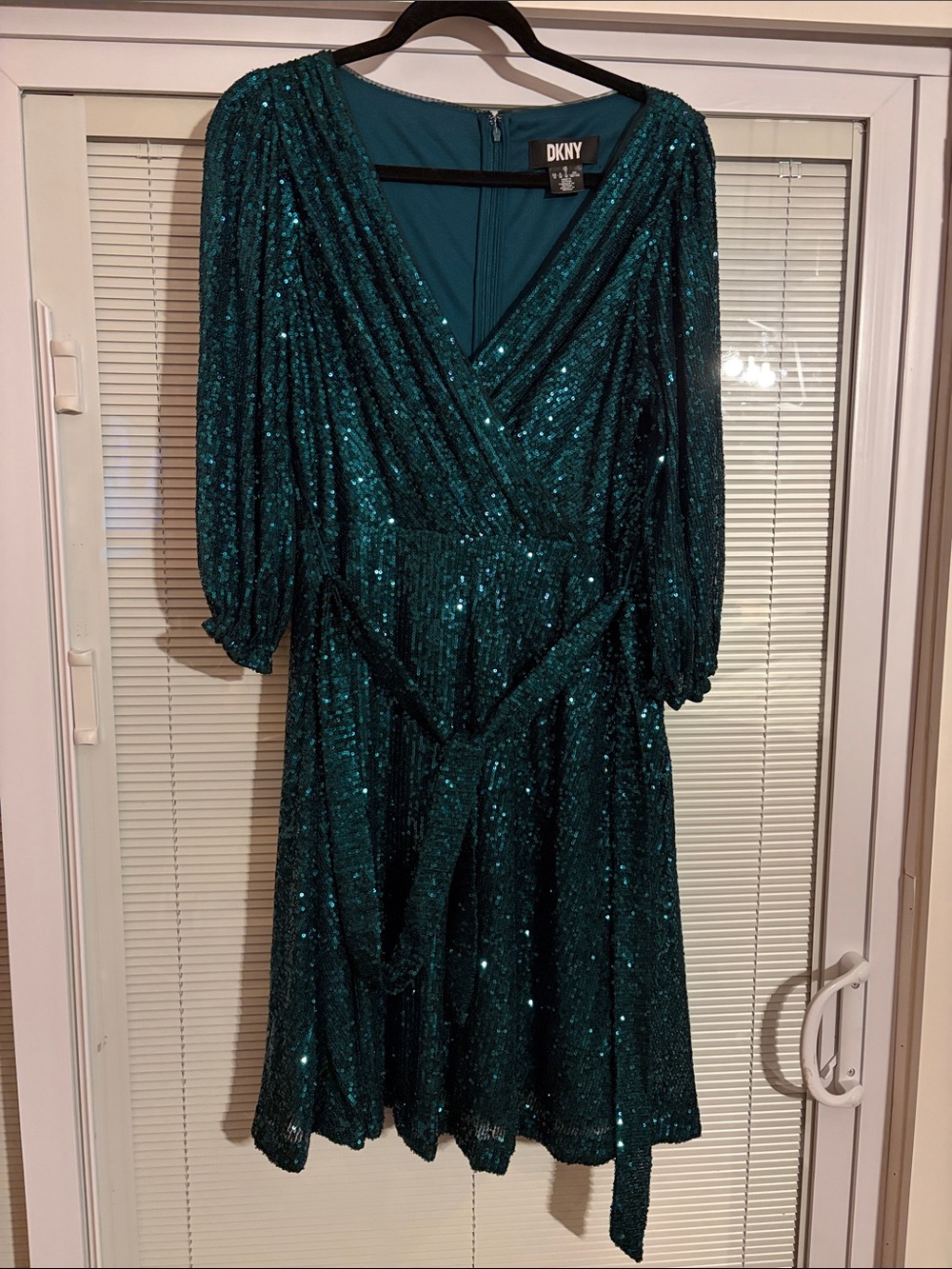 DKNY Green Sequin Dress Size 16